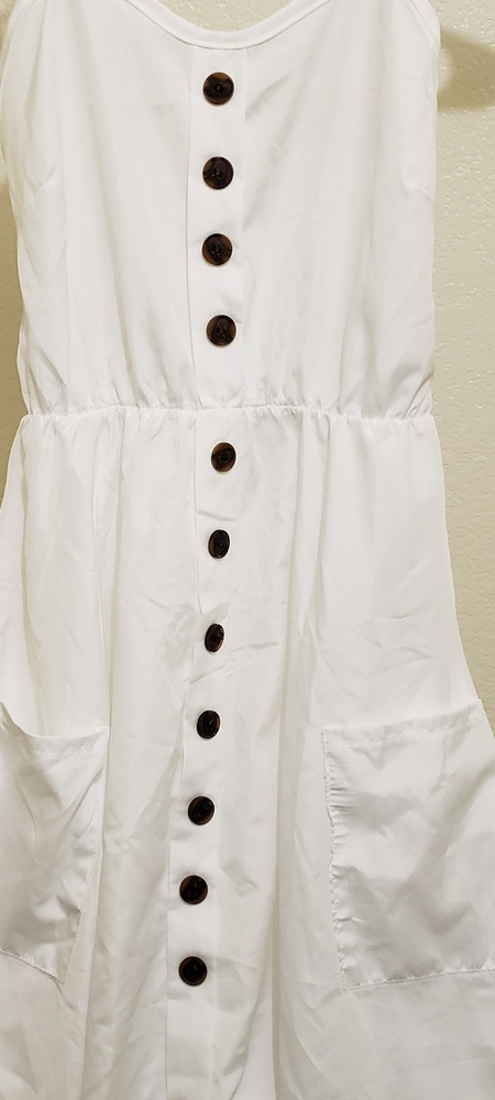 Long white spaghetti strap tank
